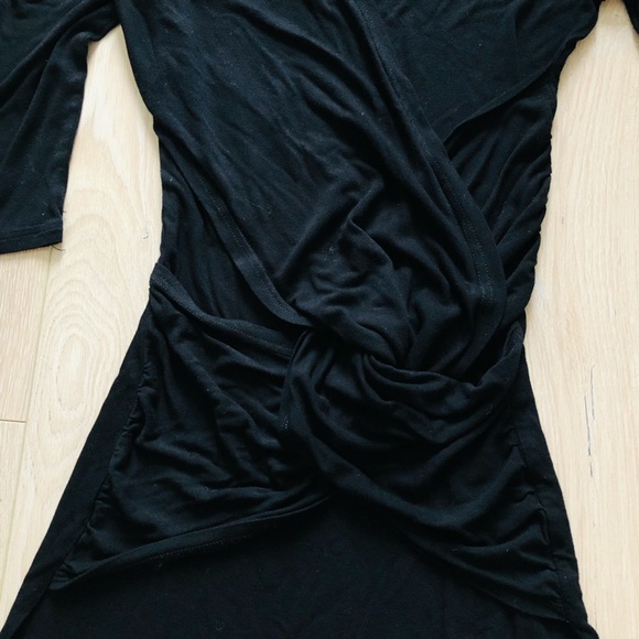 ASOS Black Puff Sleeve Twisted Dress - Picture 6 of 12